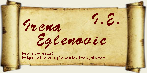 Irena Eglenović vizit kartica